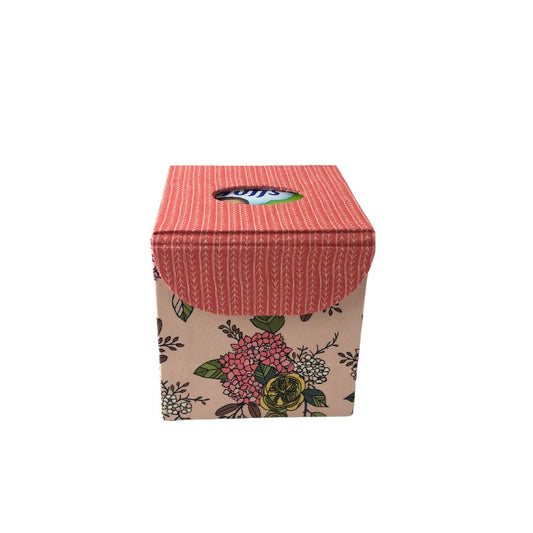 Floral Fabric Tissue Box Cover with Closure