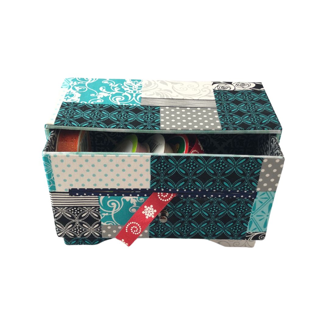 Ribbon Organizer Box with Open Drawer Slot