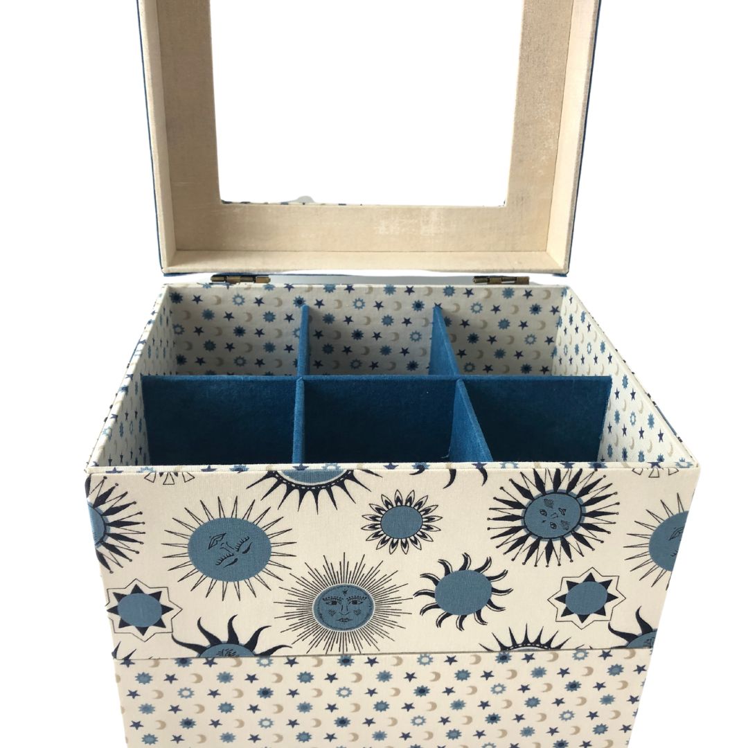 Double-Layer Storage Box with Window and Removable Dividers